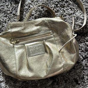 Gold leather coach purse